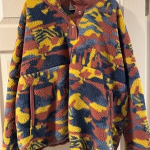 The North Face Blue and Brown Fleece Pullover